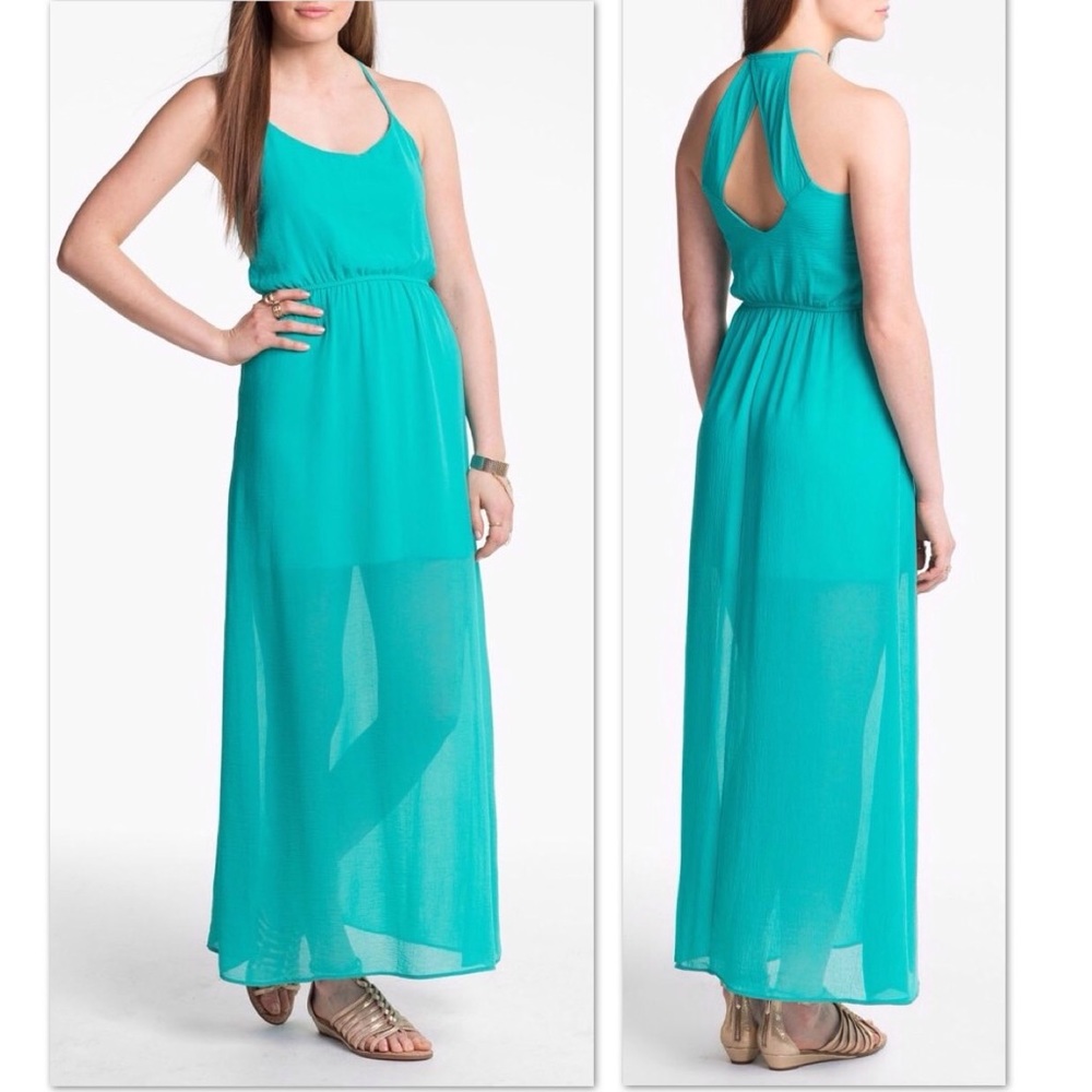 🎉HOST PICK!🎉NWOT! Nordstrom sea foam half sheer maxi dress